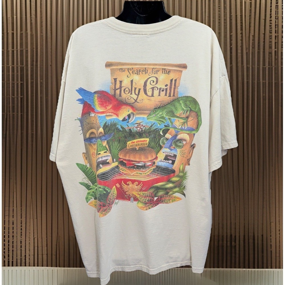 Vintage Caribbean Soul T Shirt XXL Holy Grill Beige Off White Short Sleeve